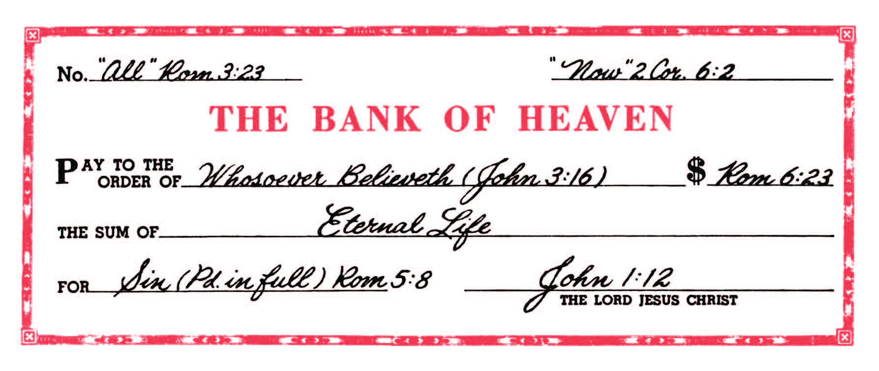 Bank of Heaven – Free Tract Society